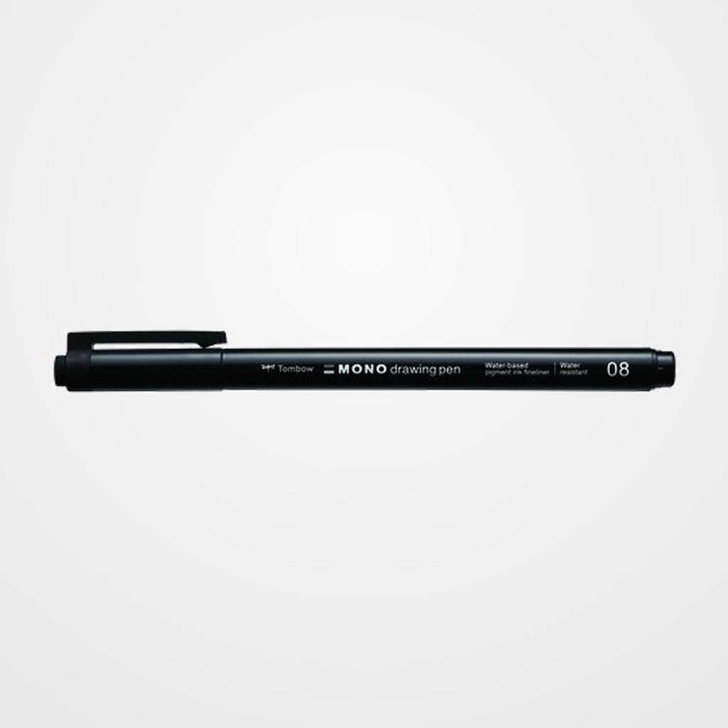 ROTULADOR CALIBRADO TOMBOW MONO DRAWING PEN PUNTA FINA 08 (0,60 mm) NEGRO
