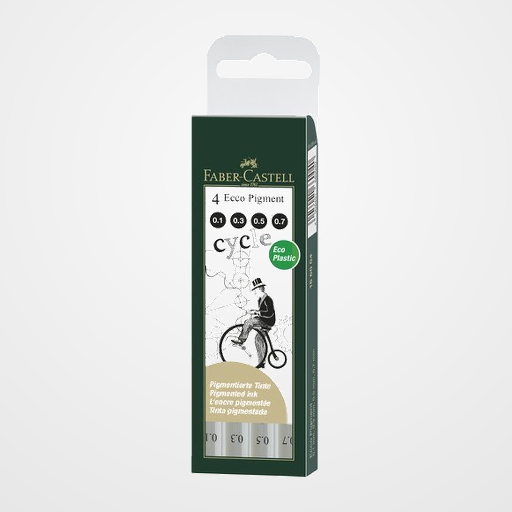 ROTULADOR CALIBRADO FABER-CASTELL ECCO PIGMENT BOLSA de 4 (0,1 - 0,3 - 0,5 - 0,7 mm)