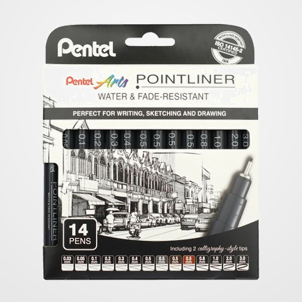 ROTULADOR CALIBRADO PENTEL S20P POINTLINER PACK de 14