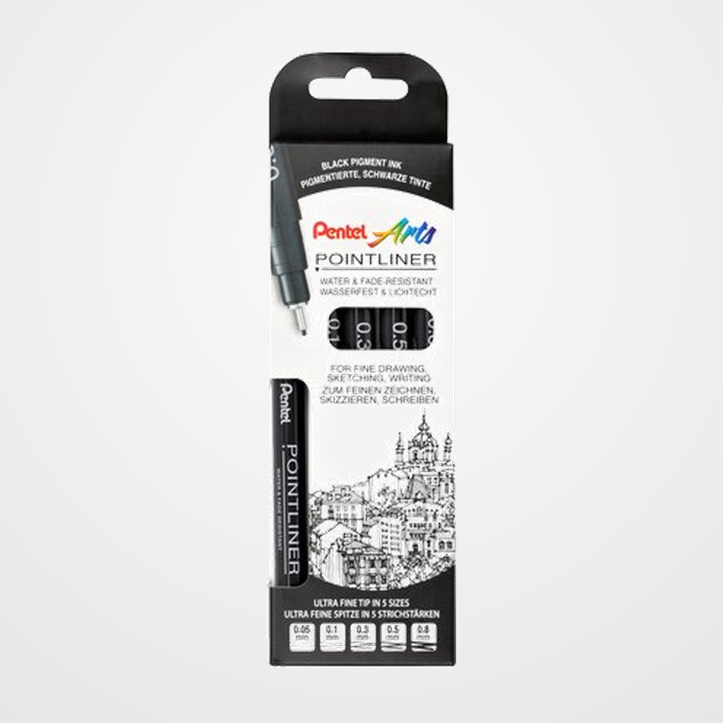 ROTULADOR CALIBRADO PENTEL S20P POINTLINER PACK de 5