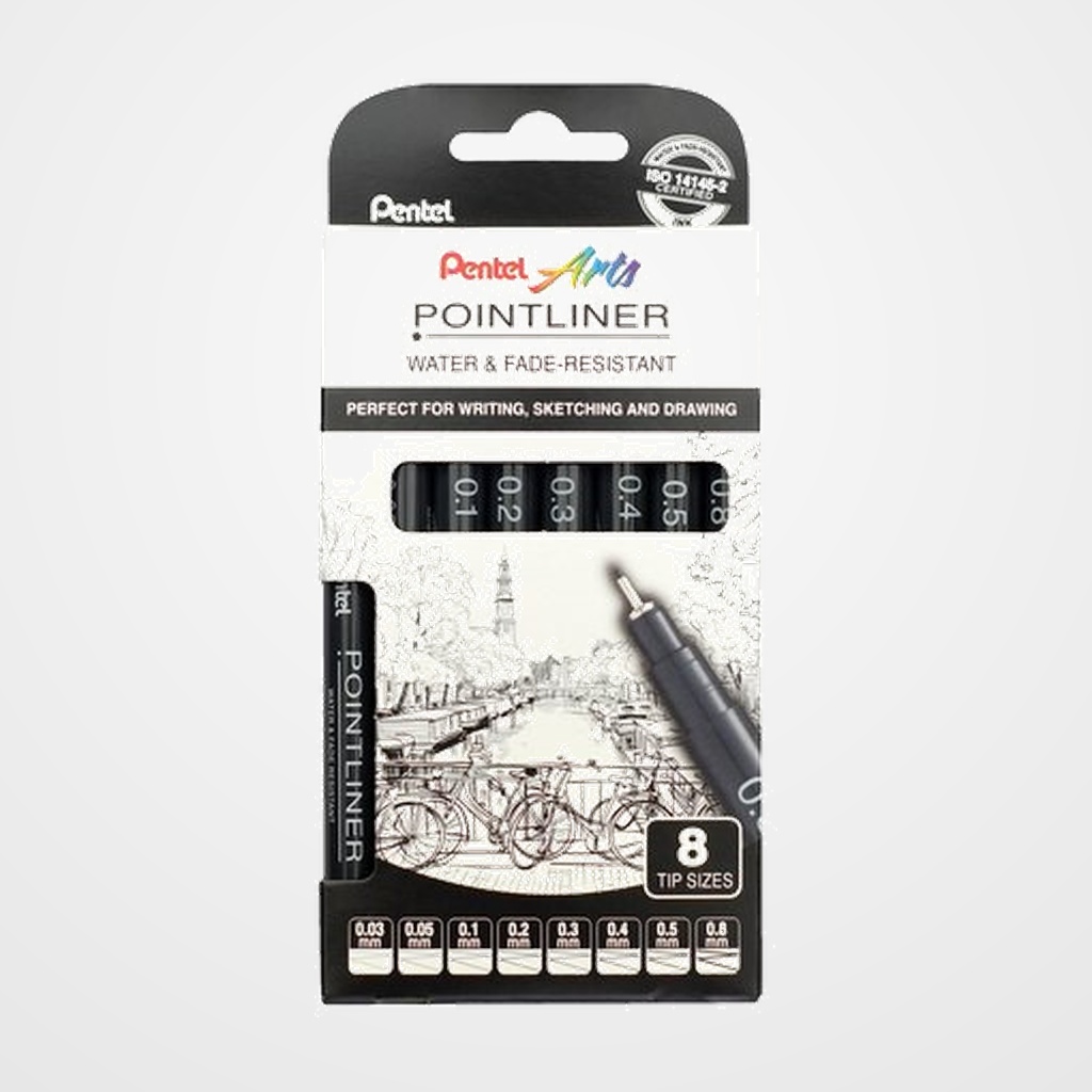ROTULADOR CALIBRADO PENTEL S20P POINTLINER PACK de 8