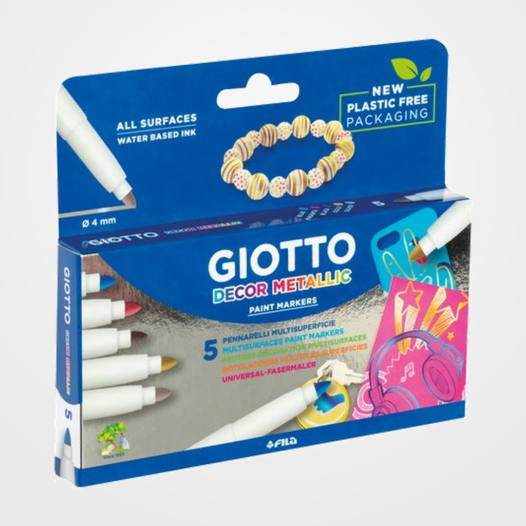 ROTULADOR FIBRA GIOTTO DECOR METAL ESTUCHE de 5