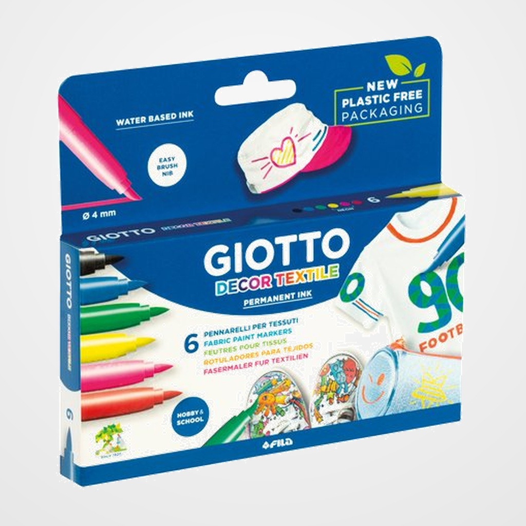 MARCADOR TEXTIL GIOTTO DECOR TEXTILE CAJA de  6
