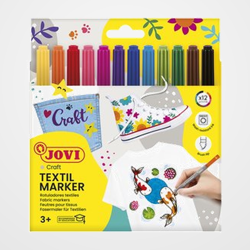ROTULADOR  JOVI DECOR TEXTIL ESTUCHE de 12