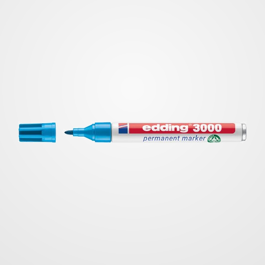 MARCADOR PERMANENTE EDDING 3000 CONICO  AZUL CLARO