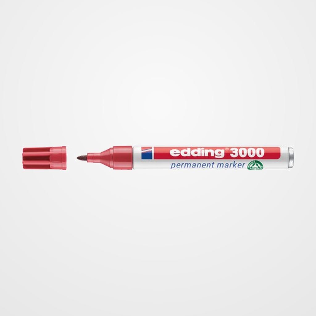 MARCADOR PERMANENTE EDDING 3000 CONICO  CARMIN