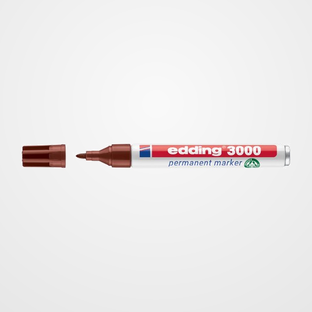 MARCADOR PERMANENTE EDDING 3000 CONICO  MARRON