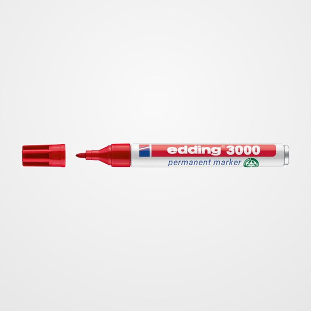 MARCADOR PERMANENTE EDDING 3000 CONICO  ROJO