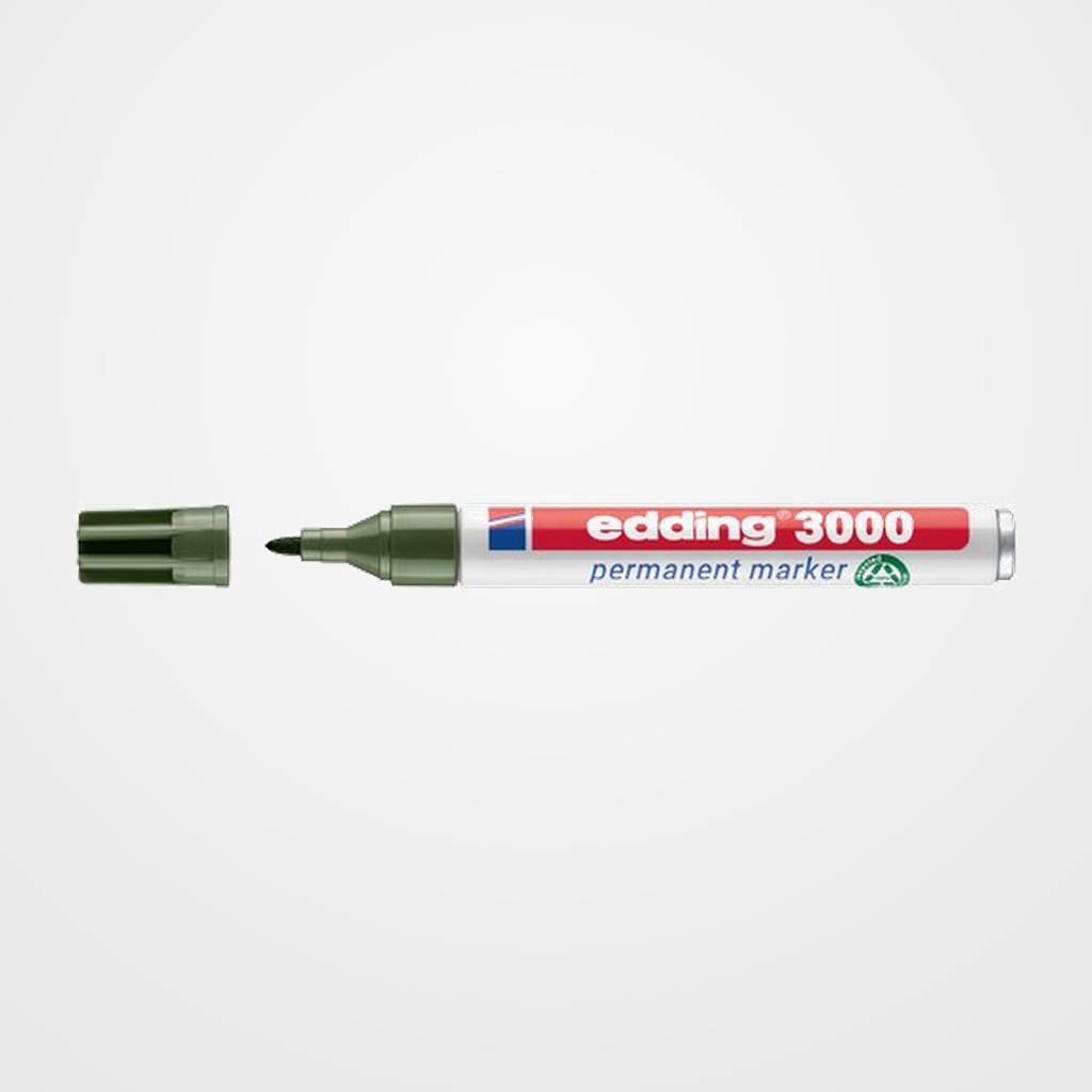 MARCADOR PERMANENTE EDDING 3000 CONICO  VERDE OLIVA