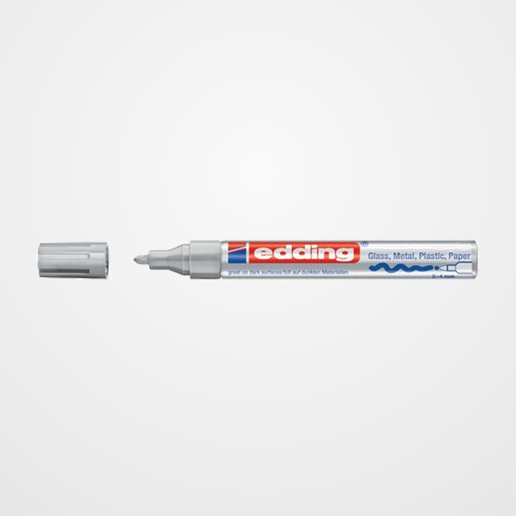 MARCADOR T.OPACA PERM. EDDING  750 CONICO PLATA