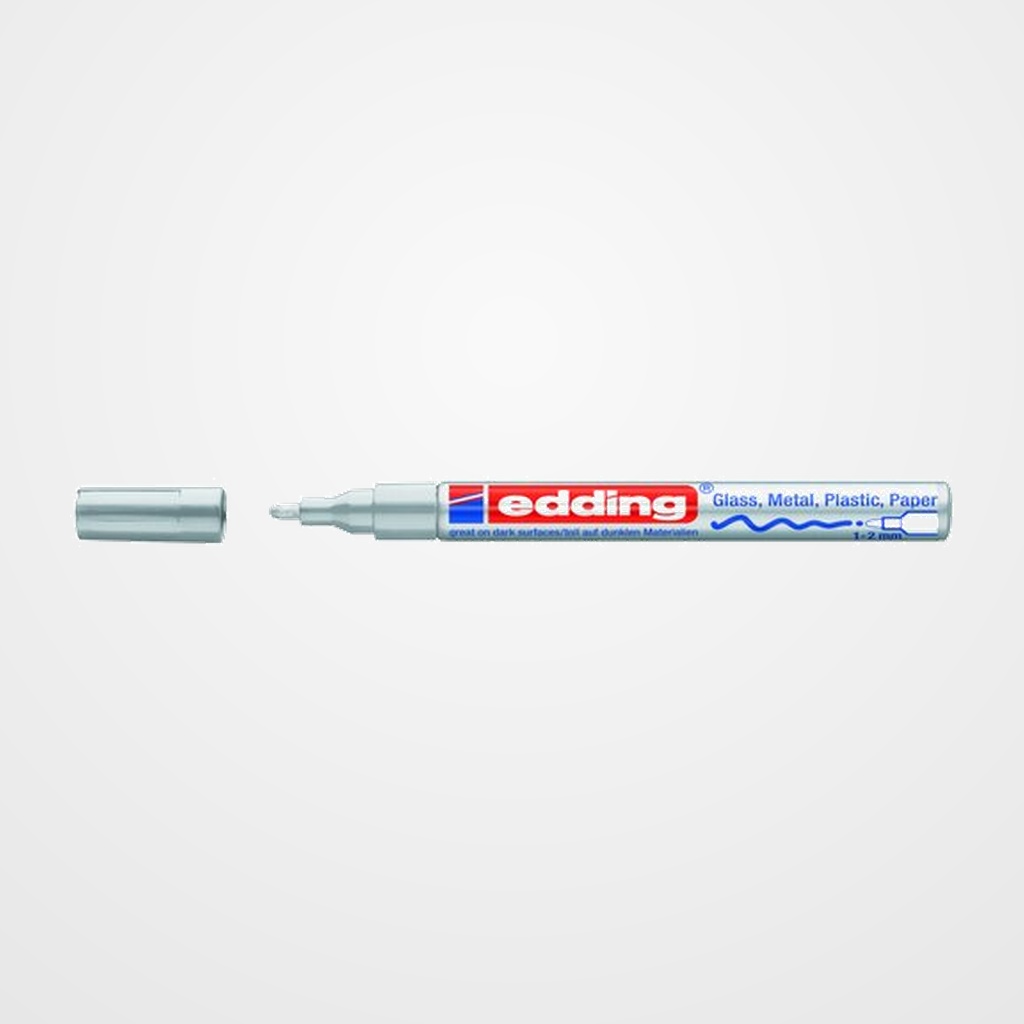 MARCADOR T.OPACA PERM. EDDING  751 CONICO PLATA