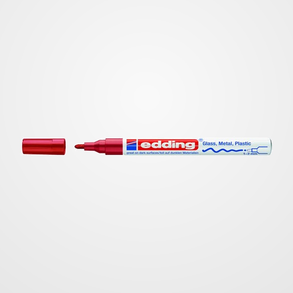 MARCADOR T.OPACA PERM. EDDING  751 CONICO ROJO