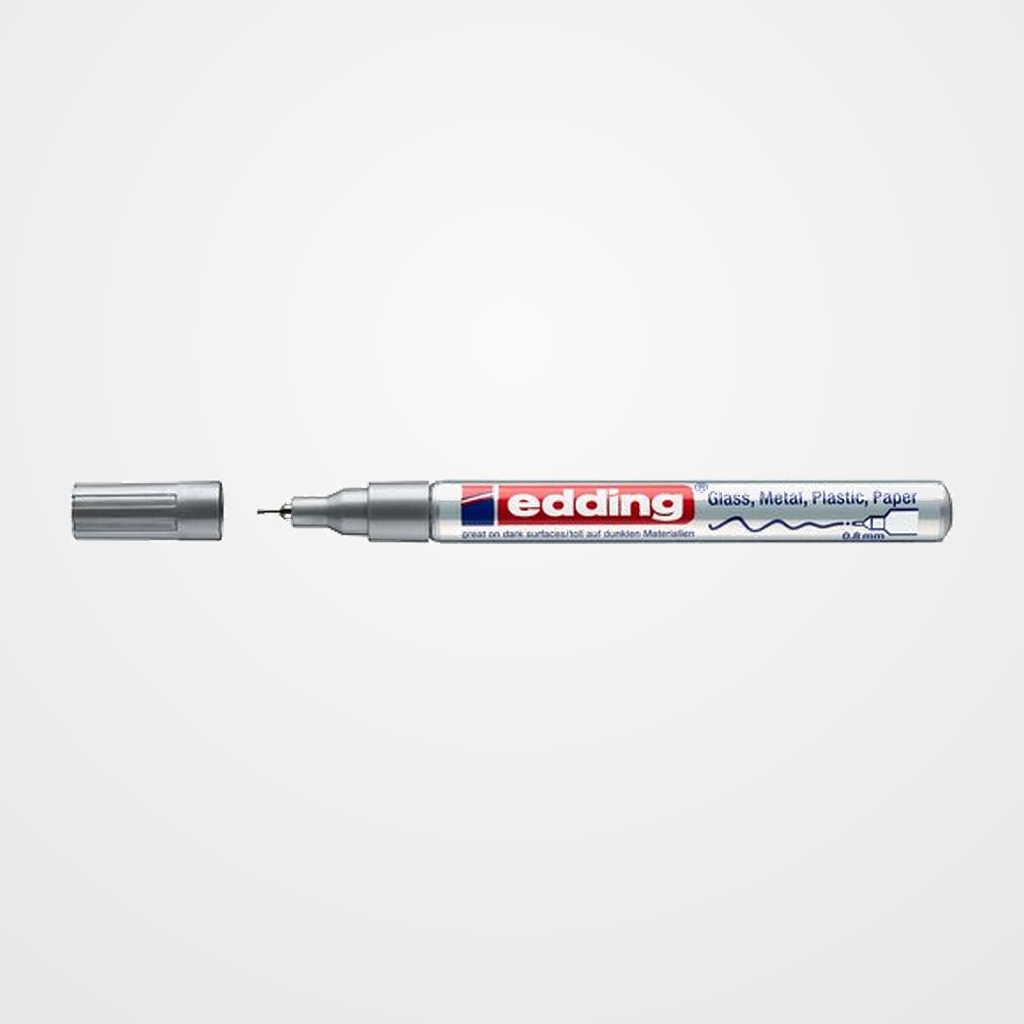 MARCADOR T.OPACA PERM. EDDING  780 CONICO PLATA
