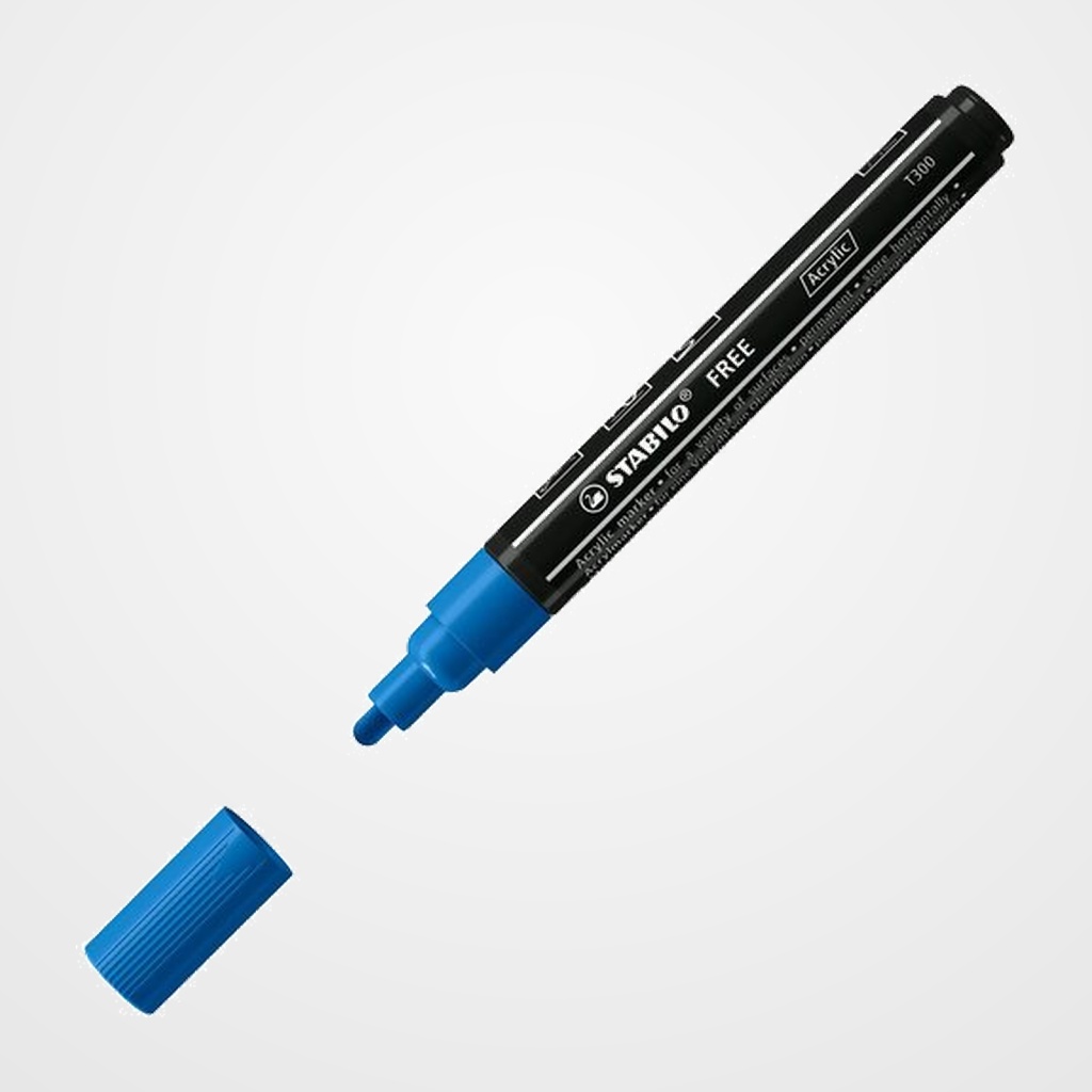 MARCADOR ACRYLIC STABILO FREE T300 ARTY LINE 2-3 mm AZUL OSCURO (732)