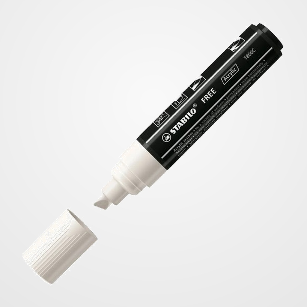 MARCADOR ACRYLIC STABILO FREE T800C ARTY LINE 4-10 mm BLANCO PURO (700)