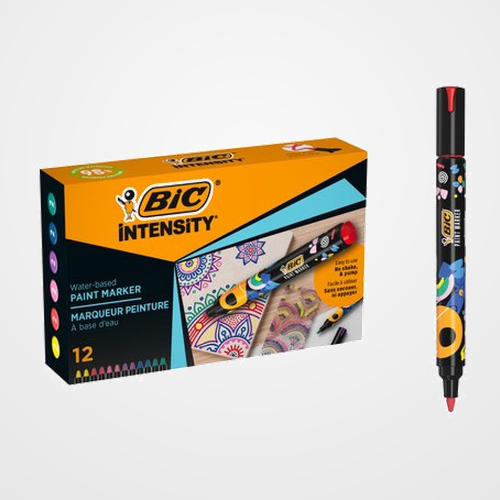 ROTULADOR ACRILICO BIC CAJA de 12 SURTIDO (6 col.)