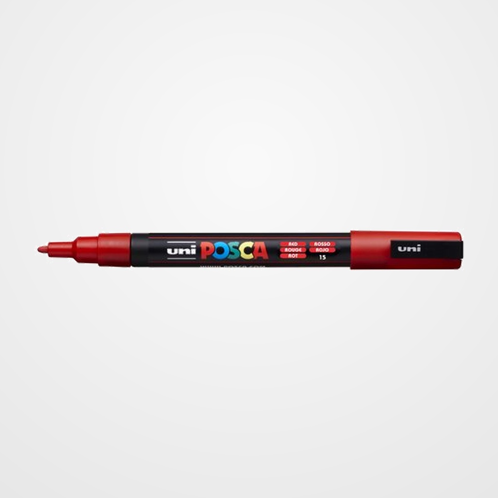 MARCADOR T.OPACA NO PERM. UNI POSCA  0,9 (PC-3M)  ROJO