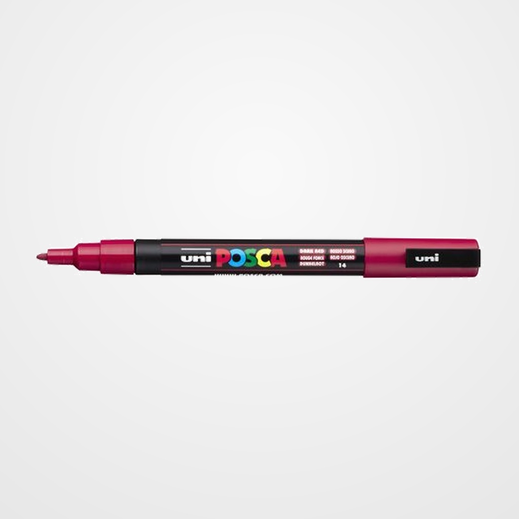 MARCADOR T.OPACA NO PERM. UNI POSCA  0,9 (PC-3M)  ROJO OSCURO