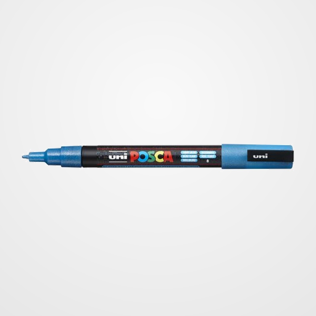 MARCADOR T.OPACA NO PERM. UNI POSCA  0,9 (PC-3ML) PURPURINA AZUL CLARO