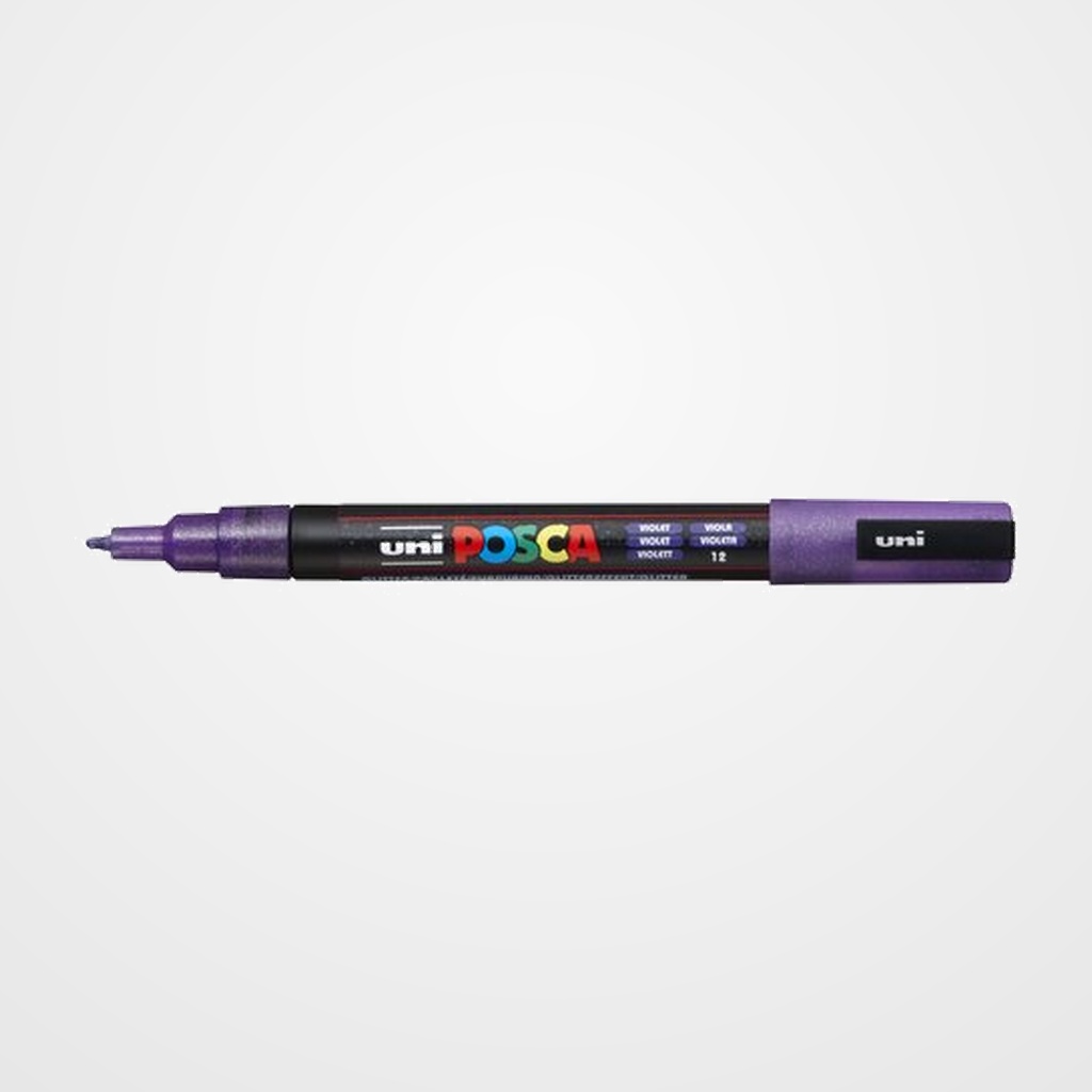 MARCADOR T.OPACA NO PERM. UNI POSCA  0,9 (PC-3ML) PURPURINA VIOLETA