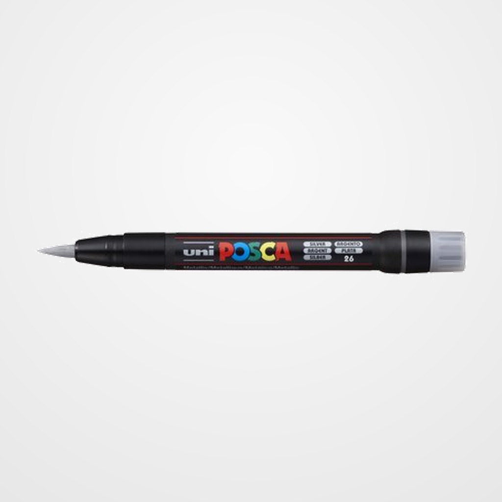 MARCADOR T.OPACA NO PERM. UNI POSCA pincel (PCF-350) PLATA