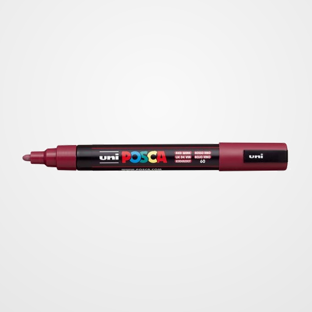 MARCADOR T.OPACA NO PERM. UNI POSCA  1,8 (PC-5M)  ROJO VINO
