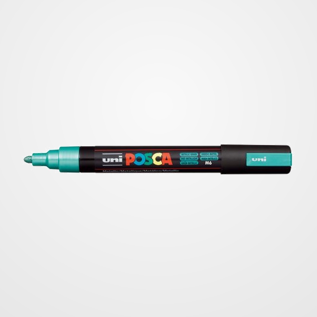 MARCADOR T.OPACA NO PERM. UNI POSCA  1,8 (PC-5M)  VERDE METALICO