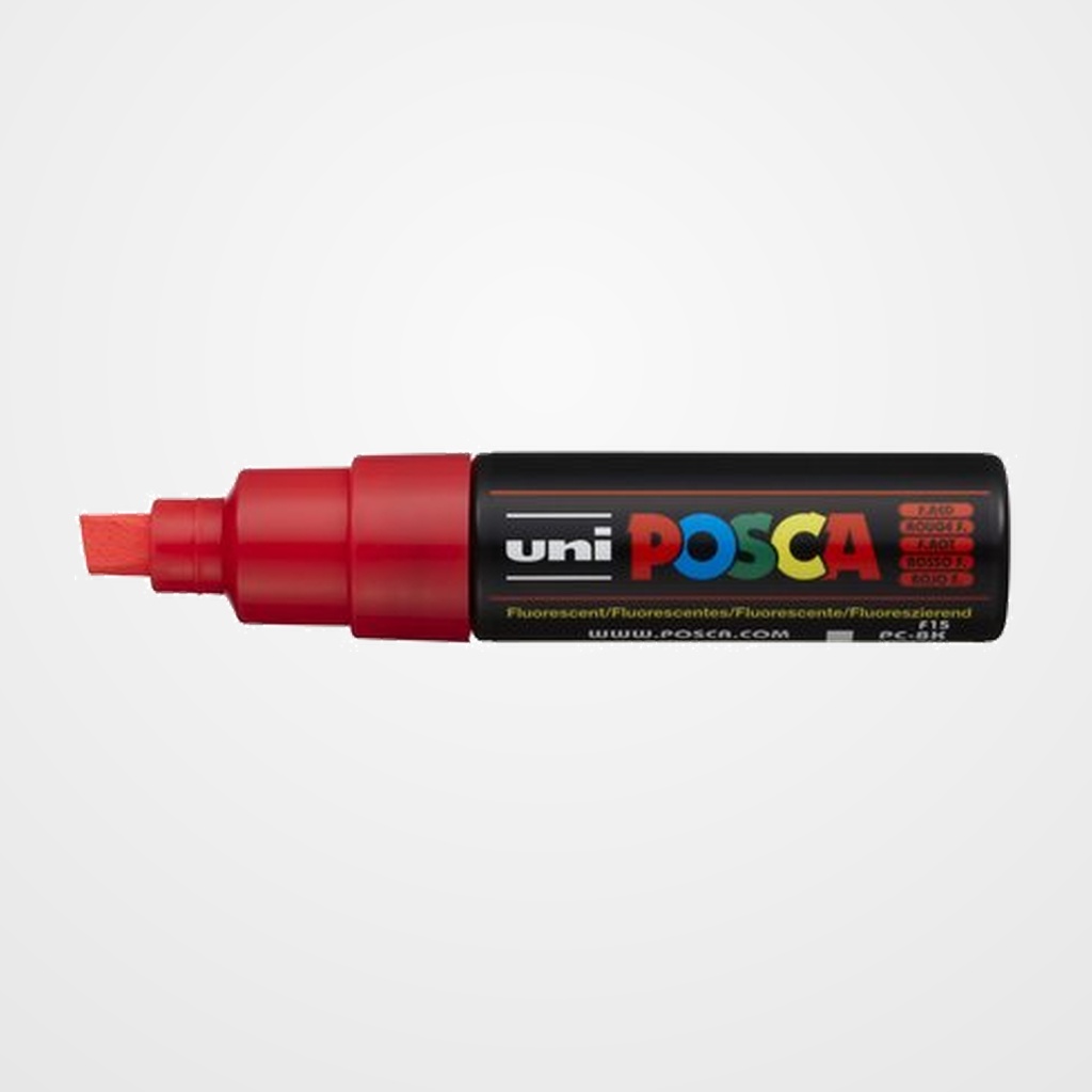 MARCADOR T.OPACA NO PERM. UNI POSCA  8,0 (PC-8K)  FLUOR ROJO
