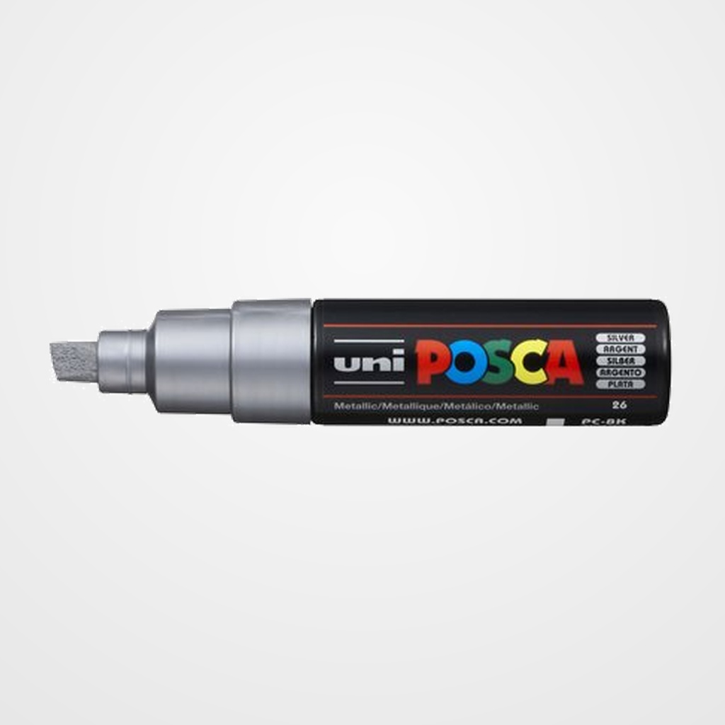 MARCADOR T.OPACA NO PERM. UNI POSCA  8,0 (PC-8K)  PLATA METALICO