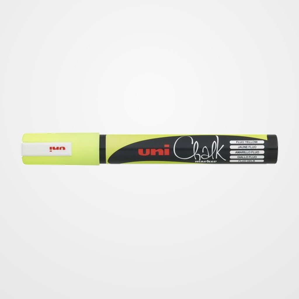 MARCADOR TIZA LIQUIDA UNI-BALL CHALK MARKER (PWE-5M) 1,8-2,5 mm AMARILLO