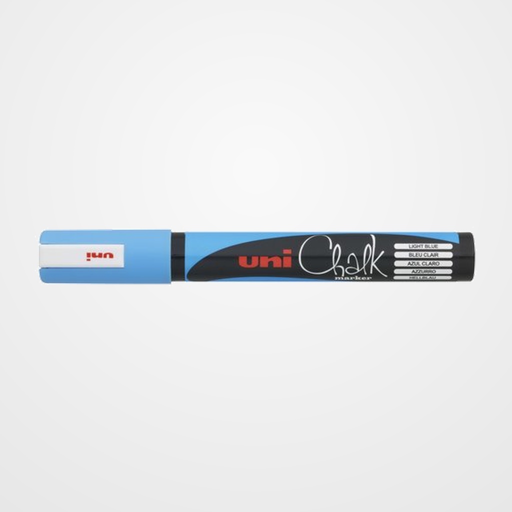 MARCADOR TIZA LIQUIDA UNI-BALL CHALK MARKER (PWE-5M) 1,8-2,5 mm AZUL CLARO