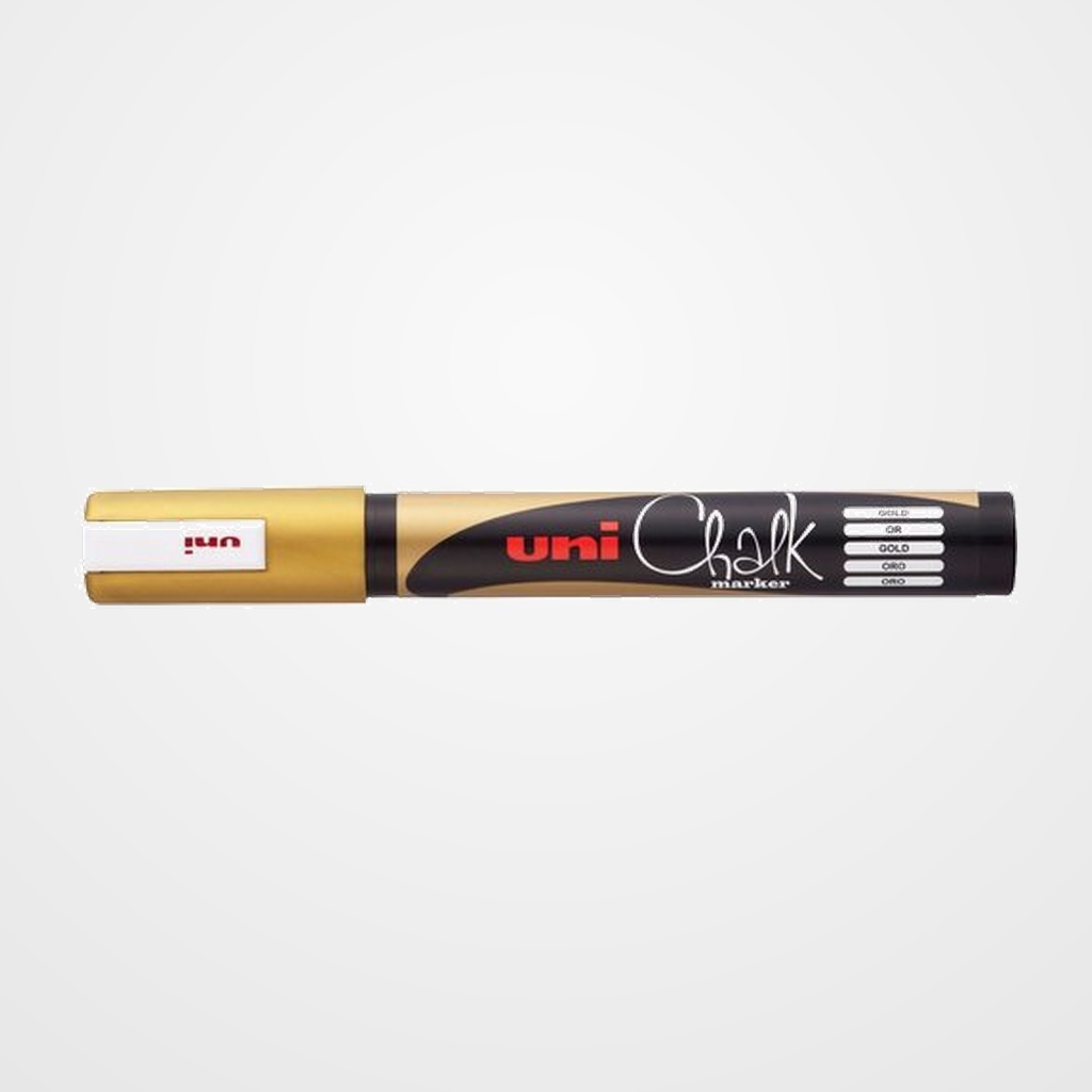 MARCADOR TIZA LIQUIDA UNI-BALL CHALK MARKER (PWE-5M) 1,8-2,5 mm ORO