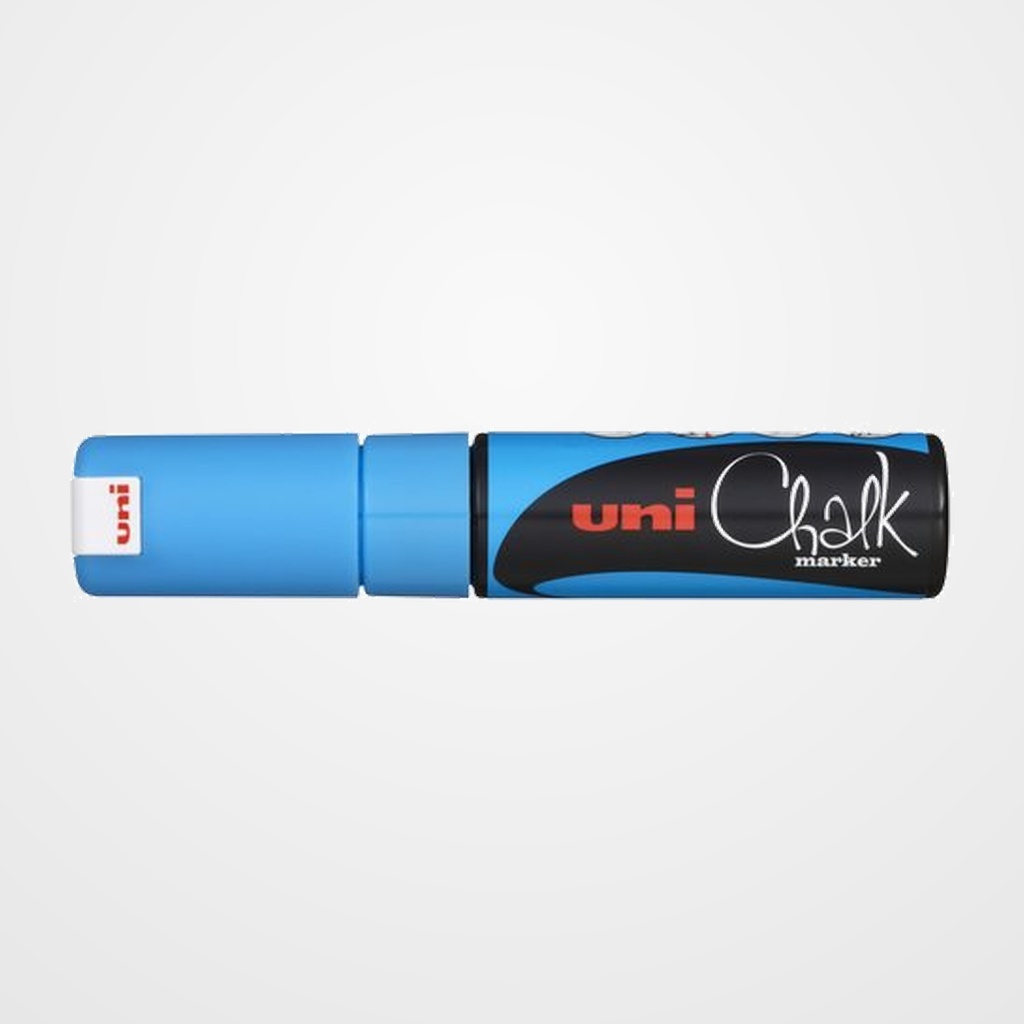 MARCADOR TIZA LIQUIDA UNI-BALL CHALK MARKER (PWE-8K) 8.0 mm AZUL CLARO