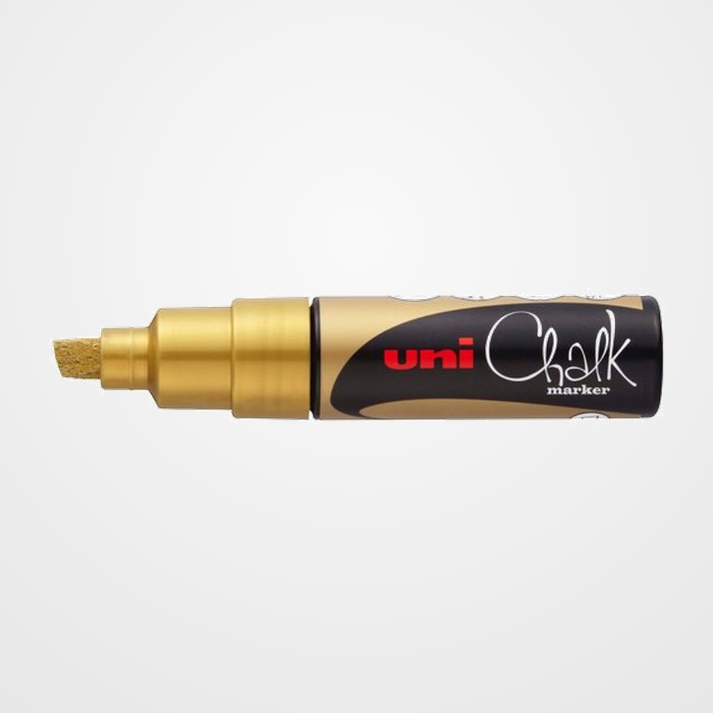 MARCADOR TIZA LIQUIDA UNI-BALL CHALK MARKER (PWE-8K) 8.0 mm ORO