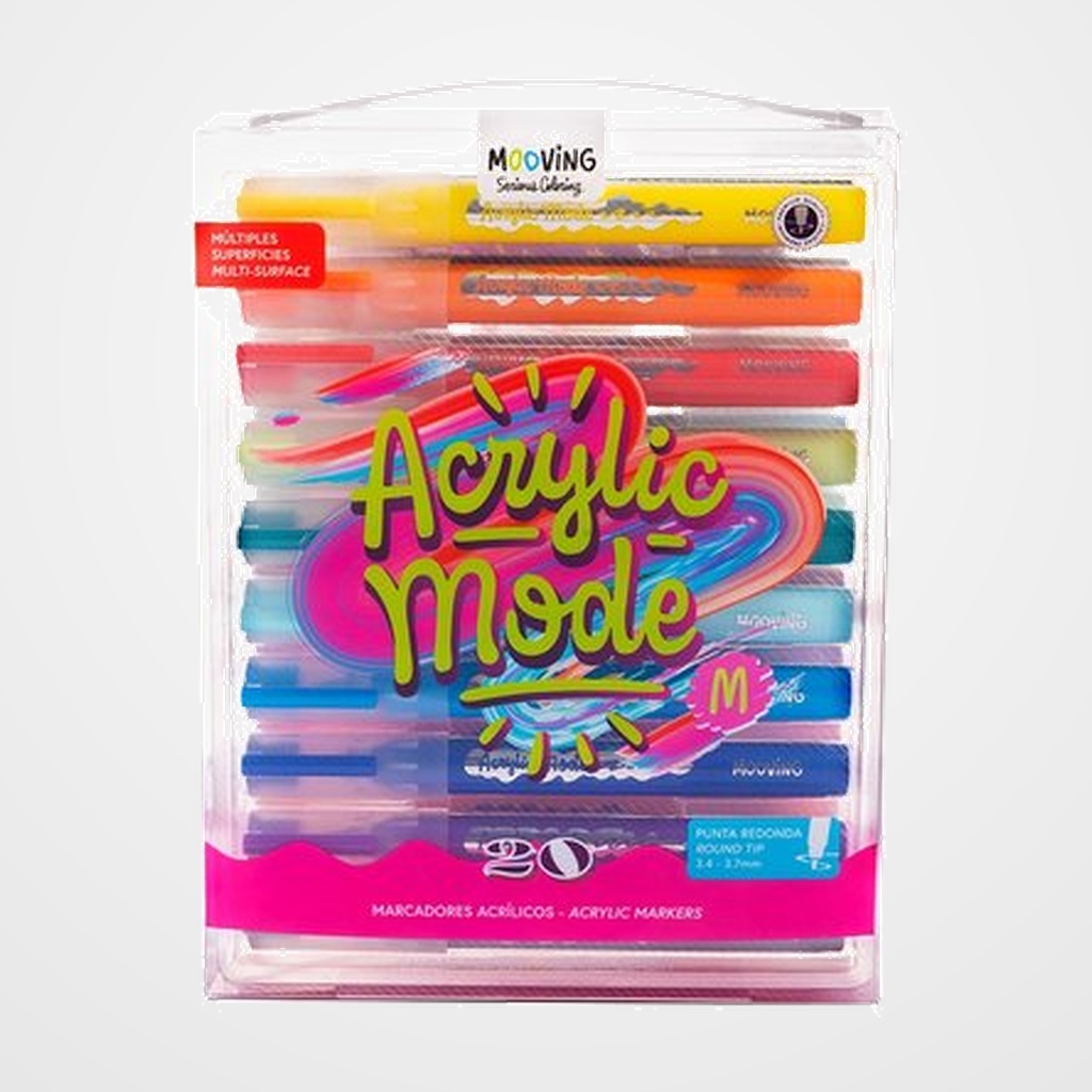ROTULADOR ACRILICO MOOVING 3.4-3.7mm  PACK de 20