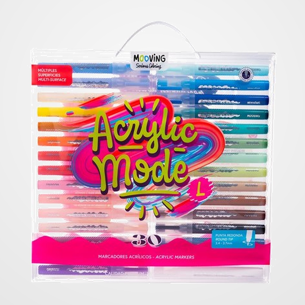 ROTULADOR ACRILICO MOOVING 3.4-3.7mm  PACK de 30