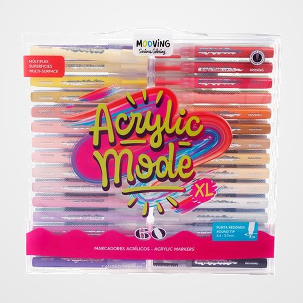 ROTULADOR ACRILICO MOOVING 3.4-3.7mm  PACK de 60