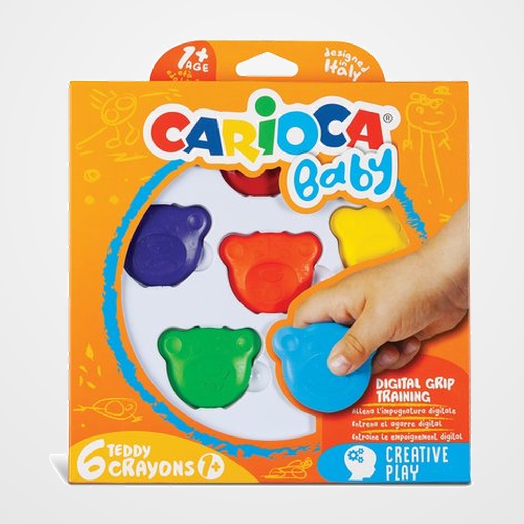 CERAS de COLORES CARIOCA BABY TEDDY CAJA de 6