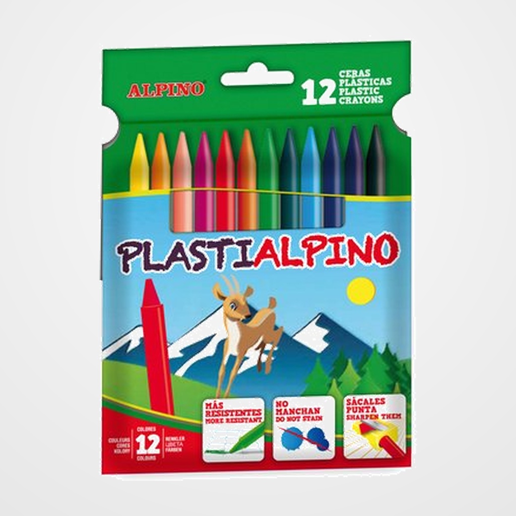 CERAS ALPINO PLASTIALPINO ESTUCHE de 12 SURTIDO