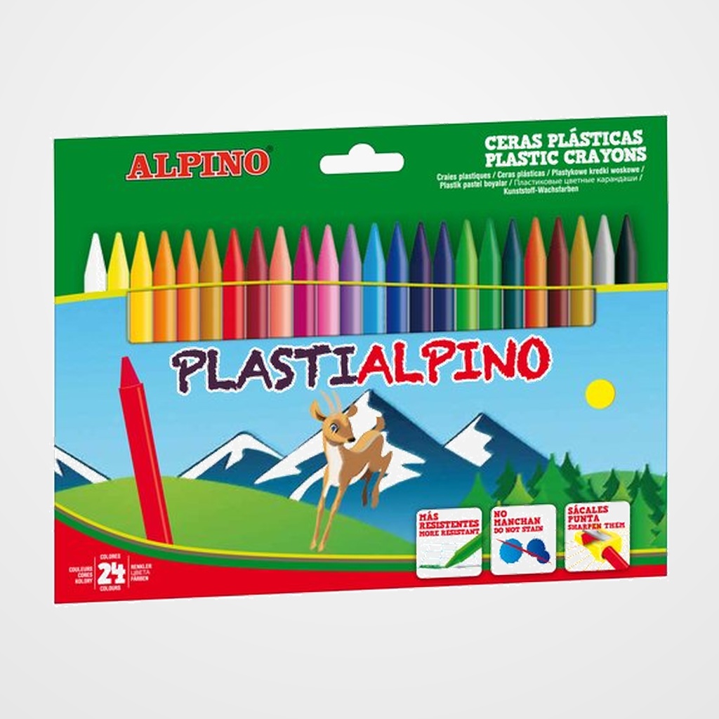 CERAS ALPINO PLASTIALPINO ESTUCHE de 24 SURTIDO