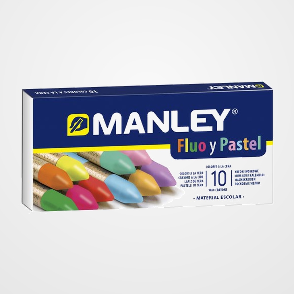 CERAS MANLEY FLUO Y PASTEL ESTUCHE DE 10
