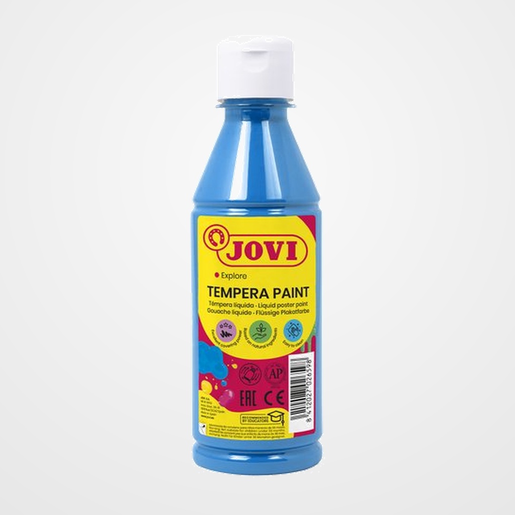 TEMPERA JOVI LIQUIDA  250 ml (botella) AZUL CYAN
