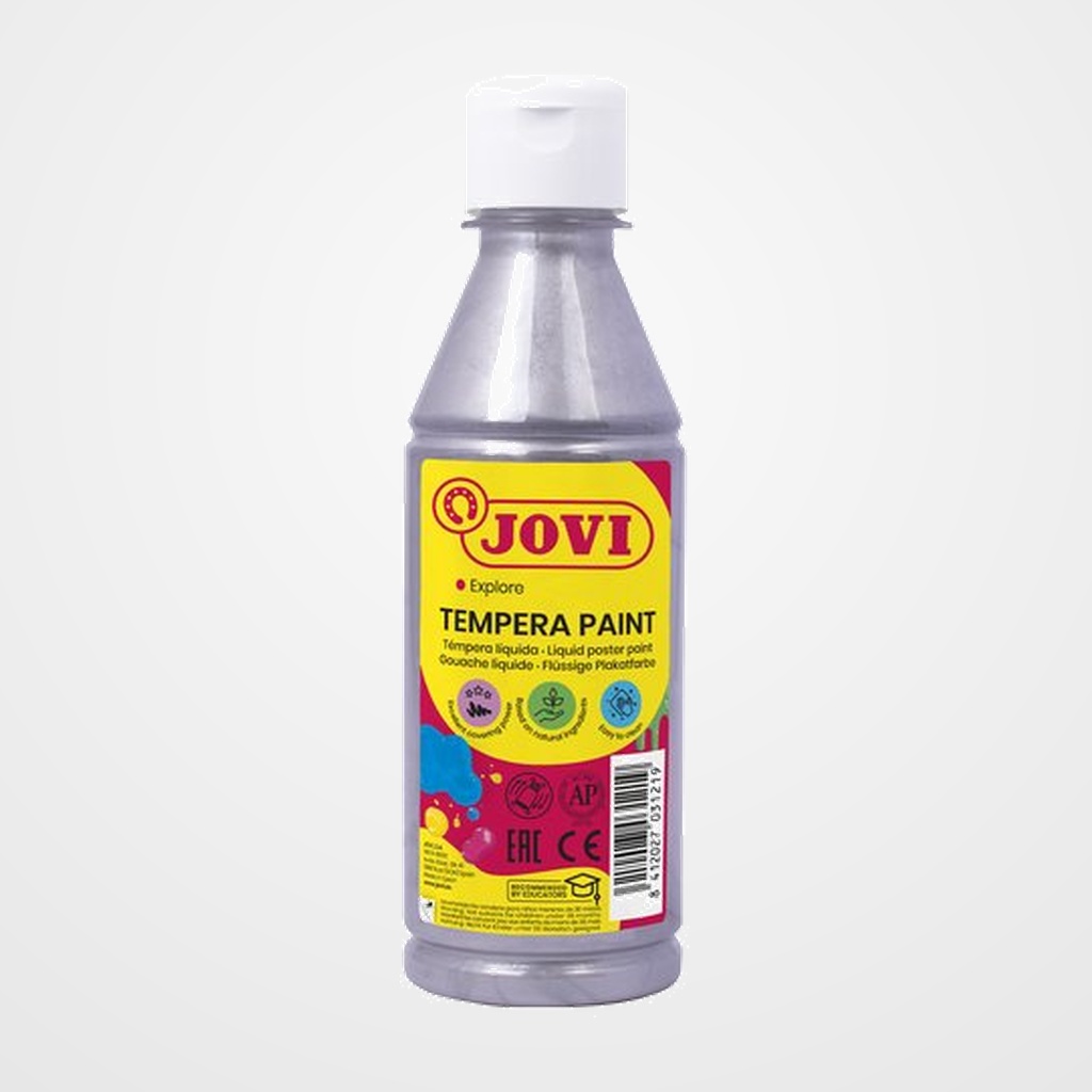 TEMPERA JOVI LIQUIDA  250 ml (botella) PLATA METALIZADO