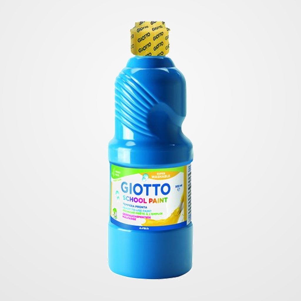 TEMPERA GIOTTO MAS LAVABLE LIQUIDA 500 ml (botella) AZUL CYAN
