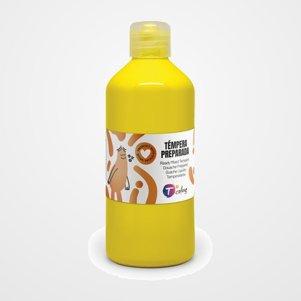 TEMPERA TCOLORS LIQUIDA 500 ml (botella) AMARILLO