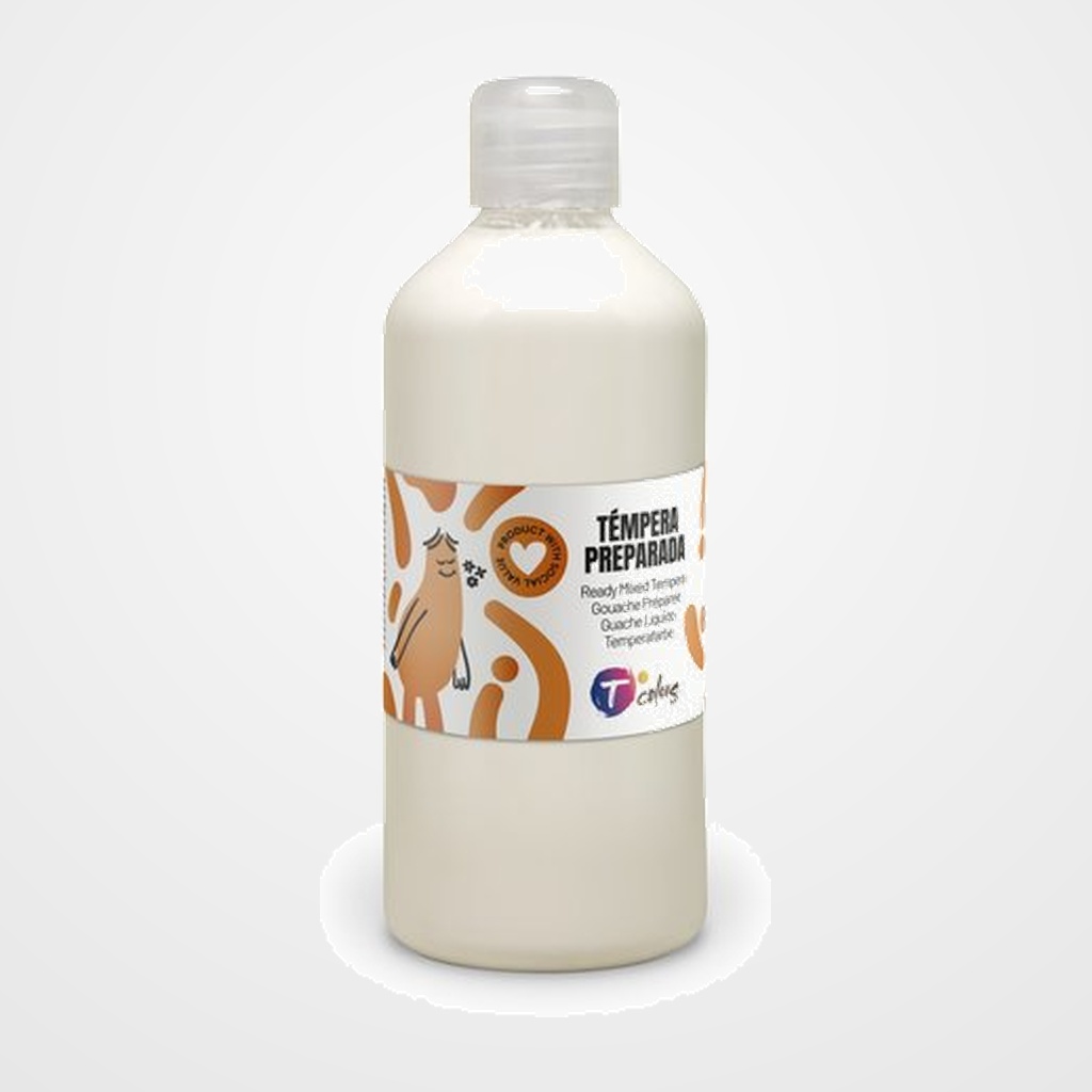 TEMPERA TCOLORS LIQUIDA 500 ml (botella) BLANCO