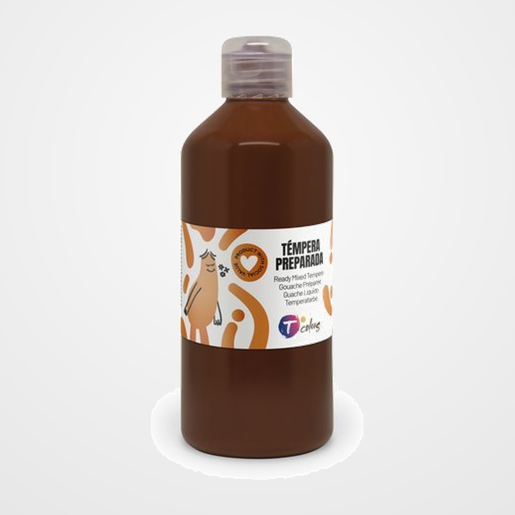 TEMPERA TCOLORS LIQUIDA 500 ml (botella) MARRON