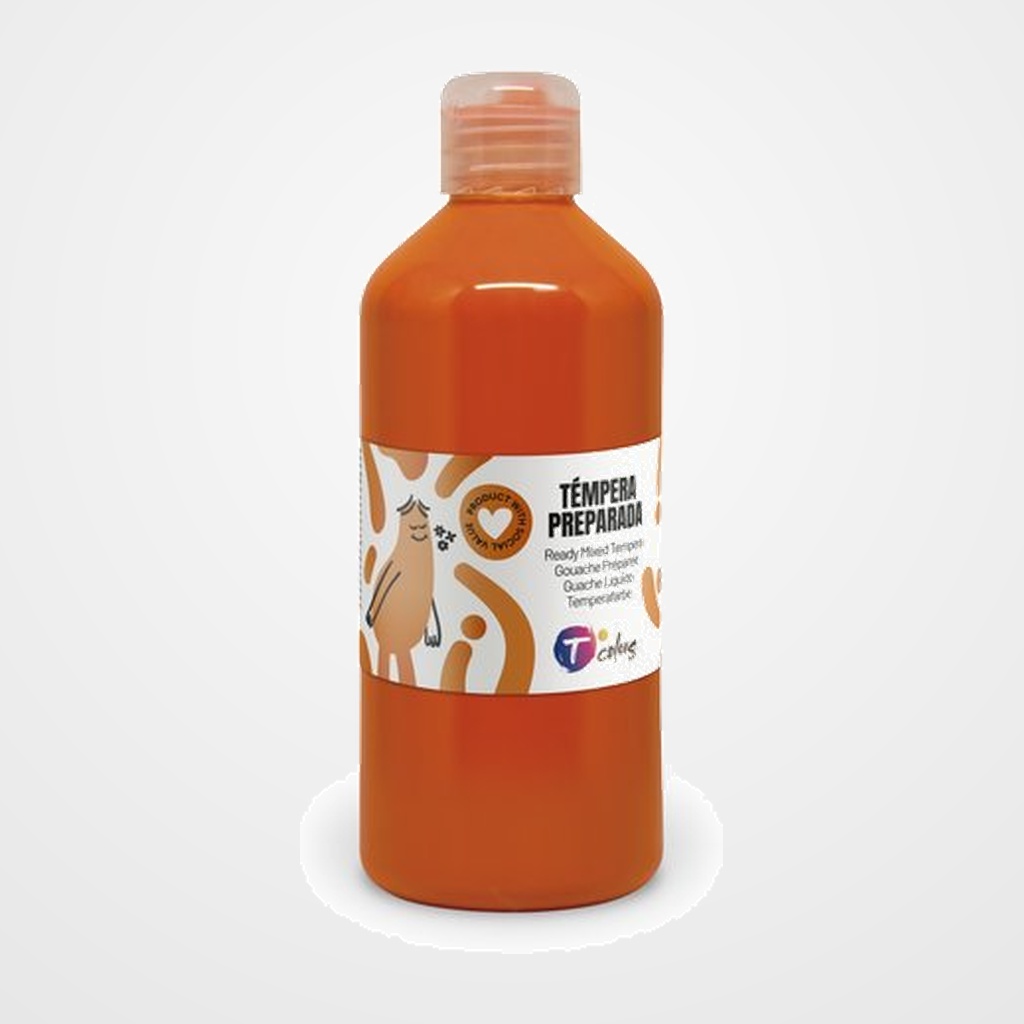 TEMPERA TCOLORS LIQUIDA 500 ml (botella) NARANJA