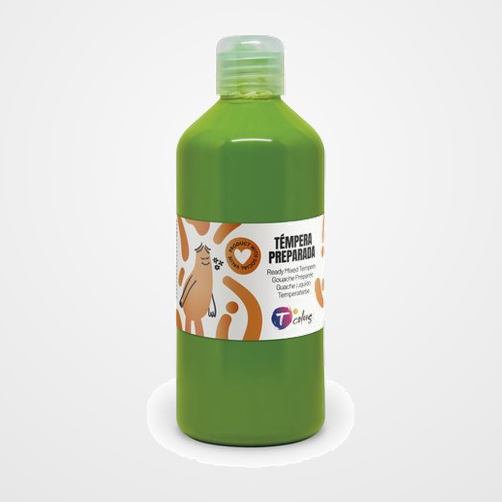 TEMPERA TCOLORS LIQUIDA 500 ml (botella) VERDE