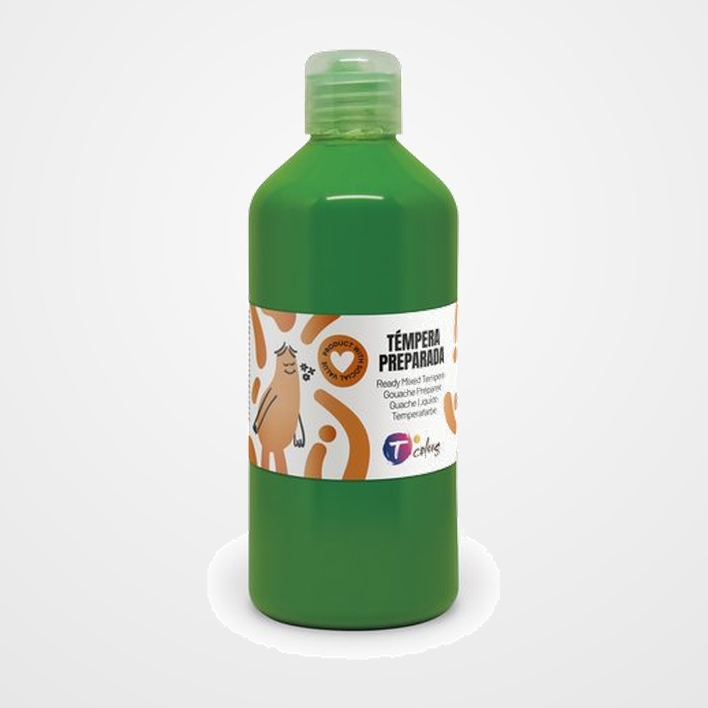 TEMPERA TCOLORS LIQUIDA 500 ml (botella) VERDE OSCURO